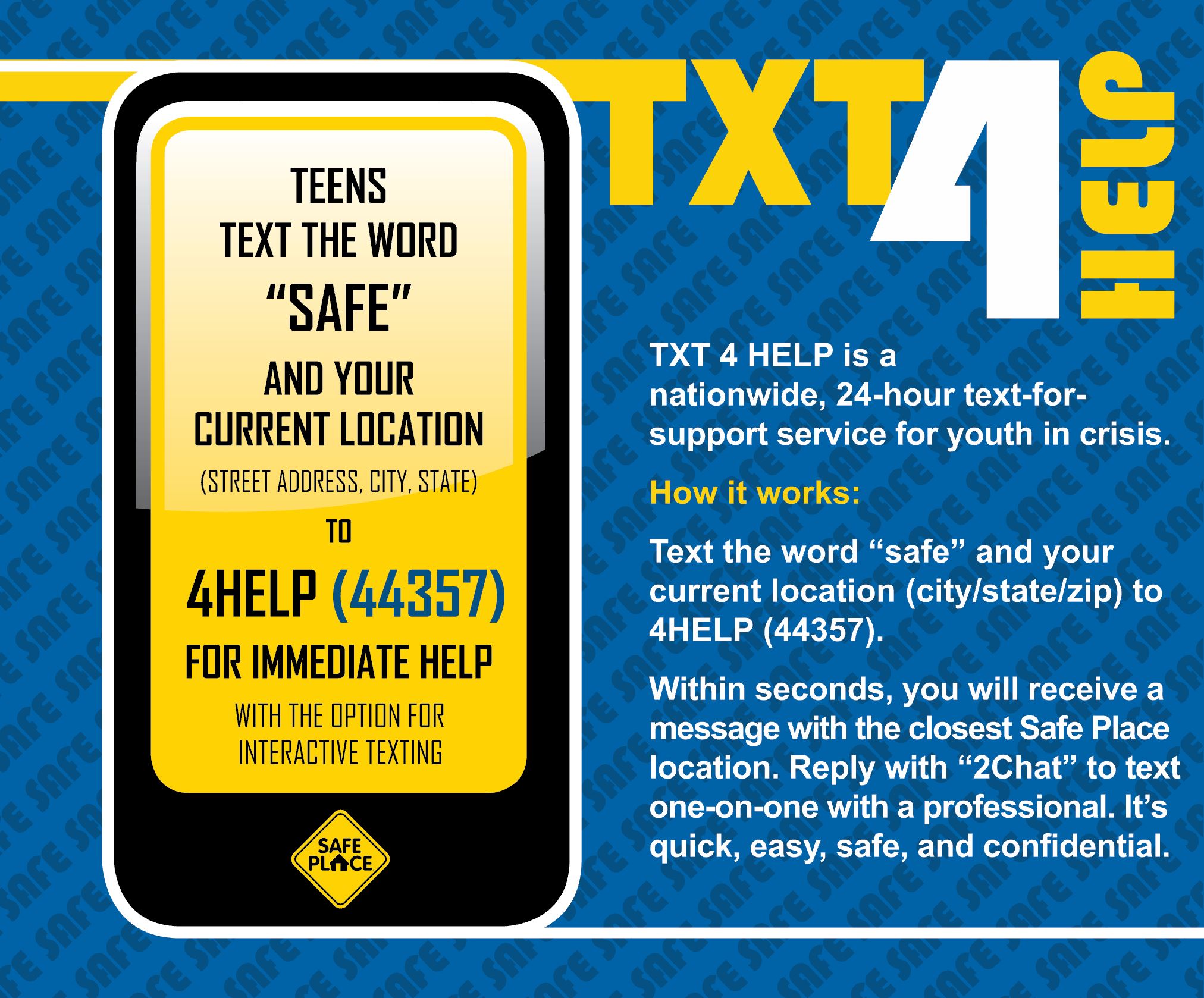 TXT 4 HELP Email Announcement Image